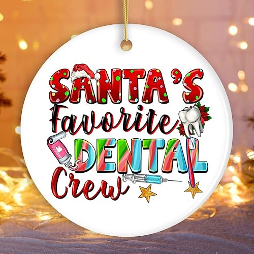 Adorno temático navideño de Santa Claus favorito, regalo de oficina de dentista Adorno temático navideño de Santa Claus favorito, regalo de oficina