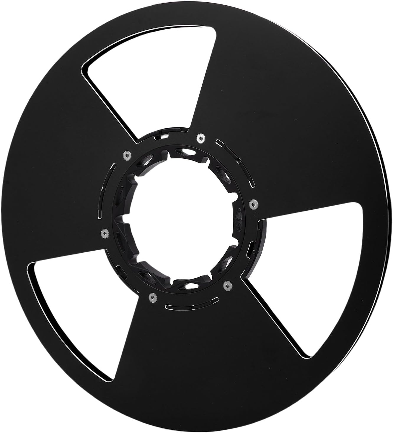 Zerone 10.5 Inch High Strength Aluminum Empty Tape Reel for Reel to Tape Recorder, Universal Fit for Studevox, Recording Takeup (Black)