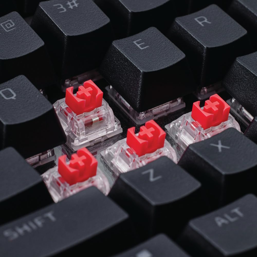 HyperX Alloy Rise 75 - Teclado Gaming mecánico, switches Red, Hot Swap en Caliente, Formato 75%, Carcasa magnética Intercambiable, Negro (QWERTY Español)