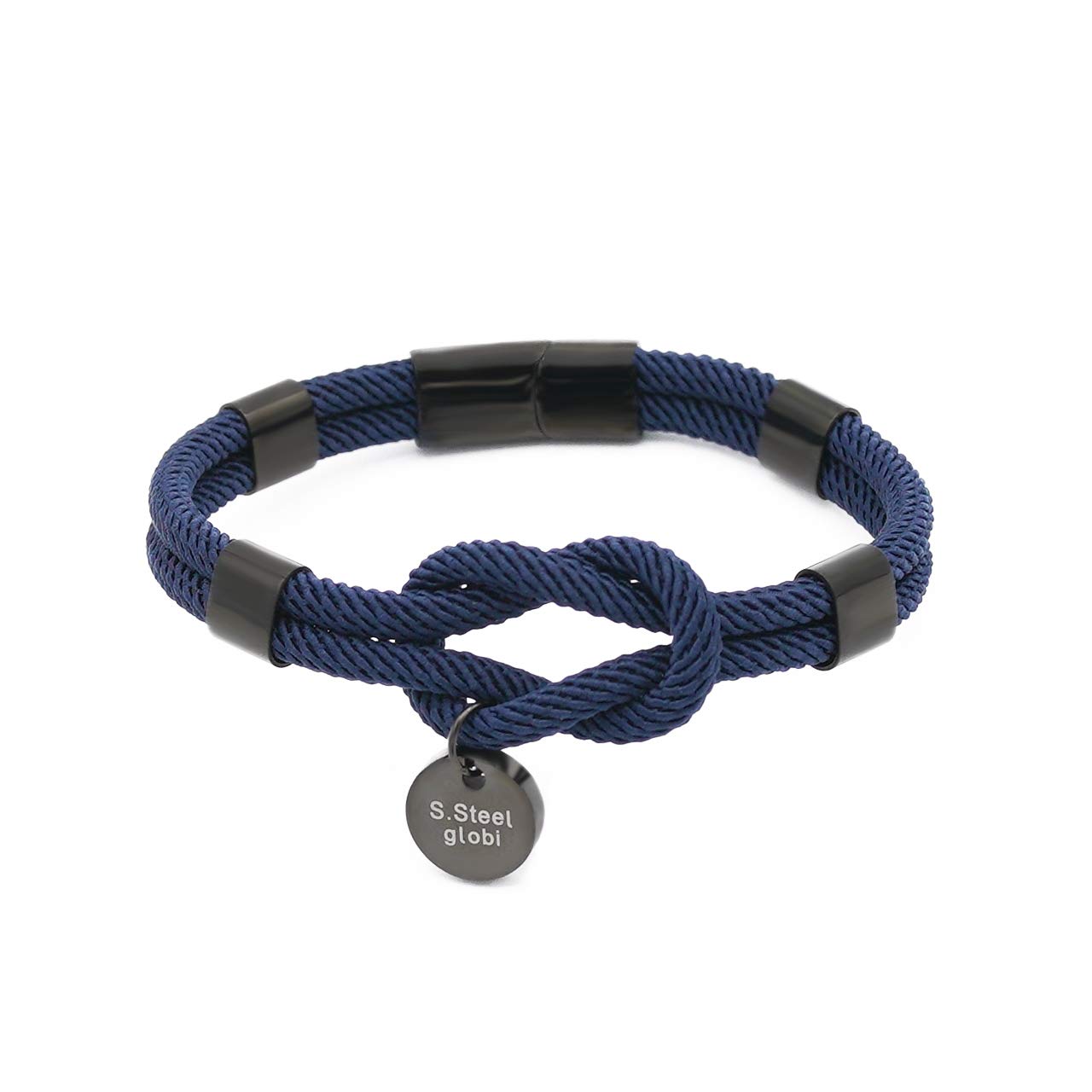 globi Paracord Braided Rope Bracelet for Men Women | Lightweight Nautical Unisex Cuff Bracelet with Stainless Steel Magnetic Clasp