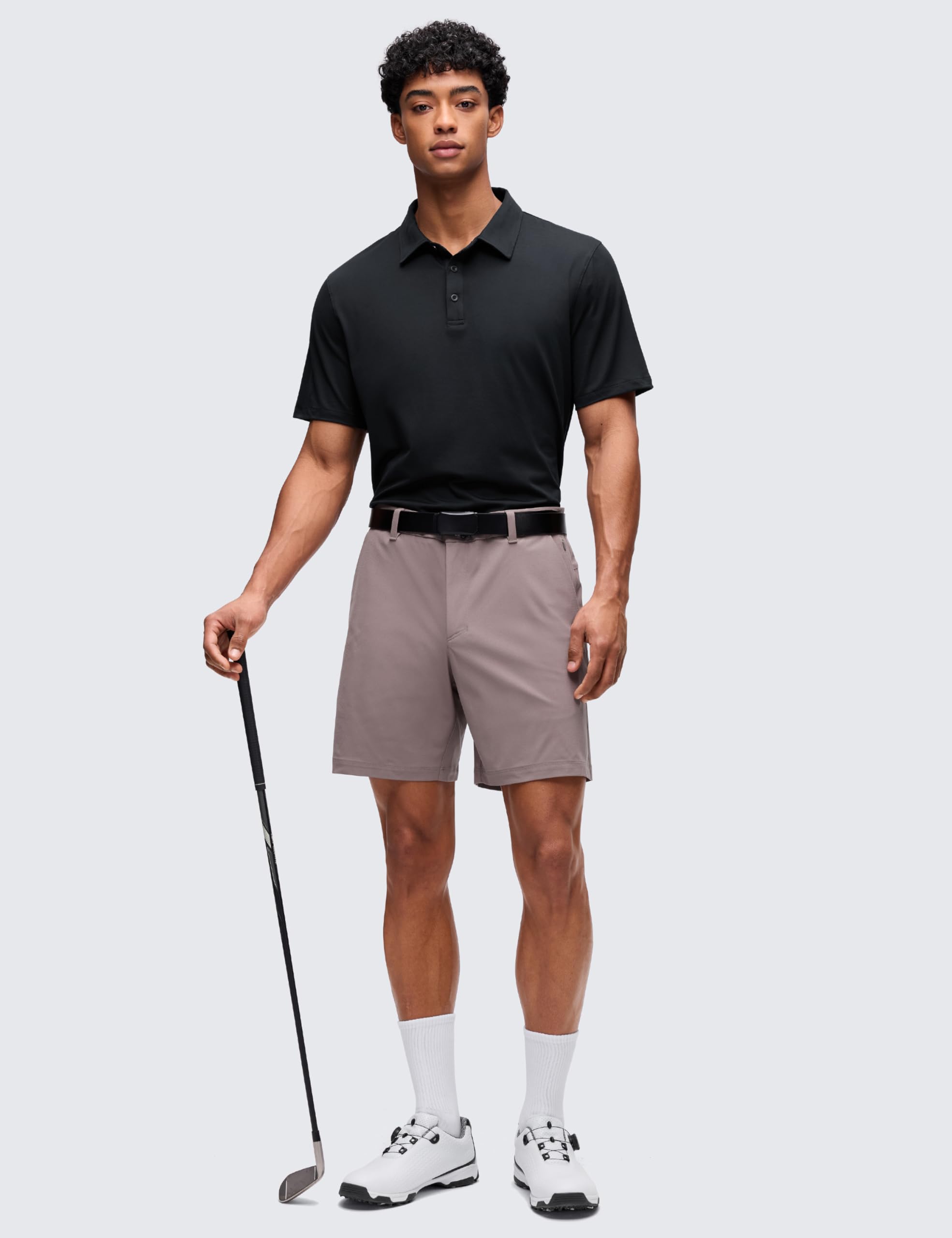 CRZ YOGA Koszulki polo Cloud Jersey dla mężczyzn - średniej grubości koszulki golfowe z krótkim rękawem miękkie sportowe casualowe koszulki