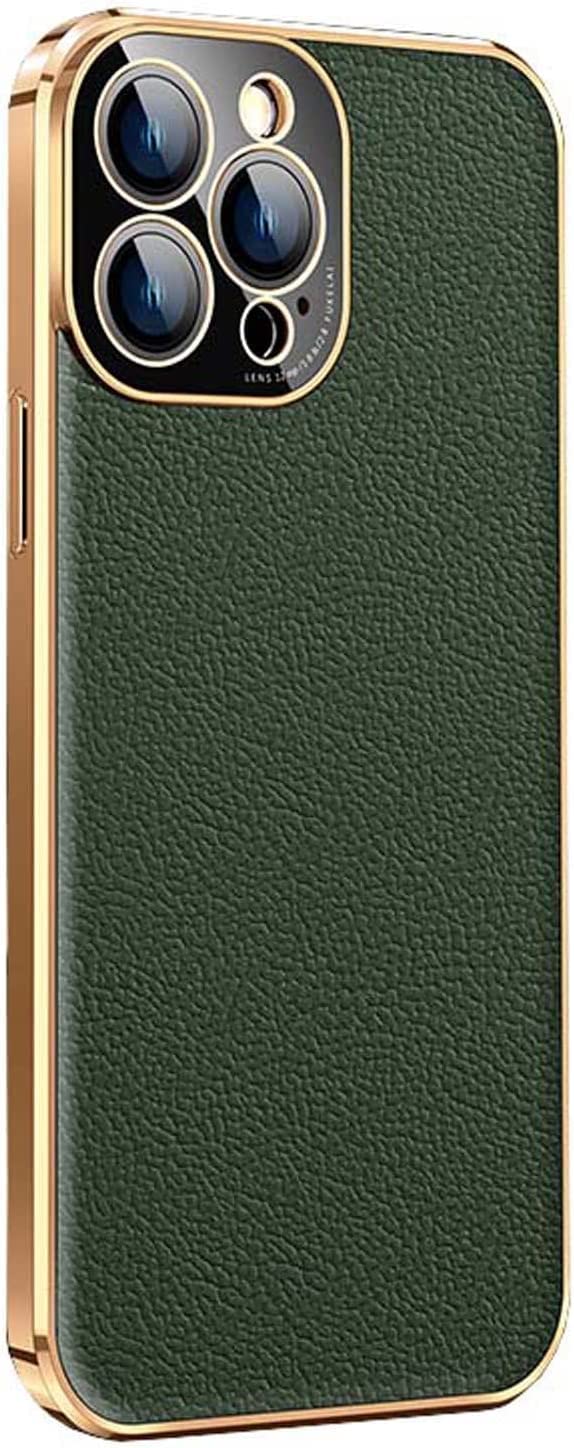 Coque de téléphone Apple iPhone 14 Pro Max cuir mince antichoc vert écran - 8