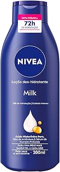 Loção Hidratante NIVEA Milk 200ml - Hialuronico 72h Pele Seca