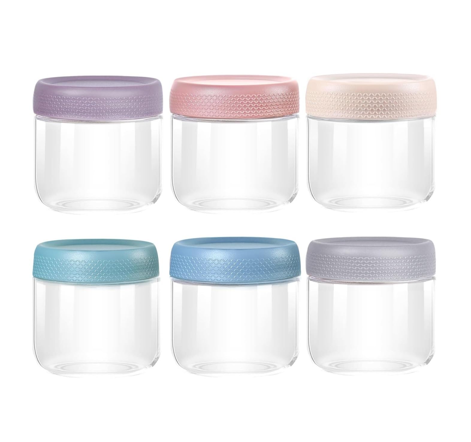 Vorratsgläser - Küche Luftdicht 6 Packungen Glasgefäß Mit Deckel, Wiederverwendbare Weithalsgläser For Salatdressing Vorratsdosen