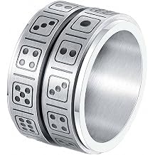 Men's Finger Rings Anti Stress Mens Ring Creative Dice Spinner Double Layer Rotatable Itachi Ring For Men