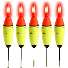QualyQualy 5 Pcs EVA Foam Fishing Floats + 10 Pcs Glow Sticks Long Vertical Luminous Night Fishing Floats For Carp Bass