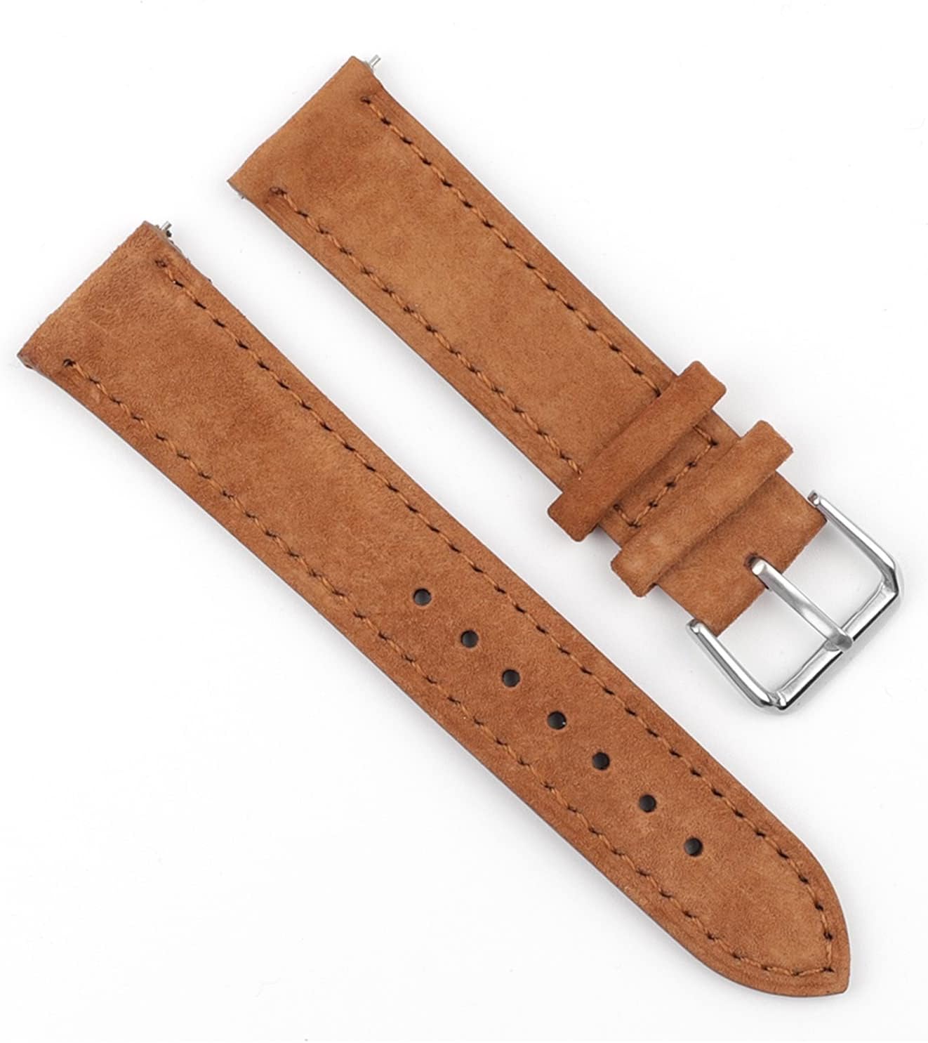 XILILHC Soft Suede Leather Watch Band 18mm 19mm 20mm 22mm 24mm Blue Brown Straps Stainless Steel Buckle