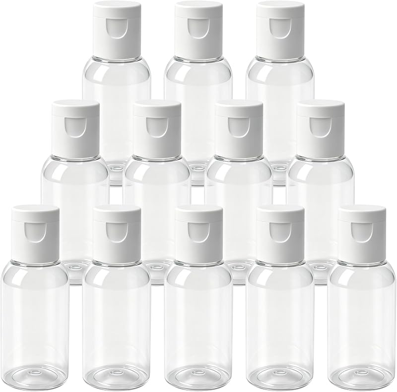 TRENDBOX Frascos Plásticos Vazios com Tampa Flip, 30 mL, Pacote com 12