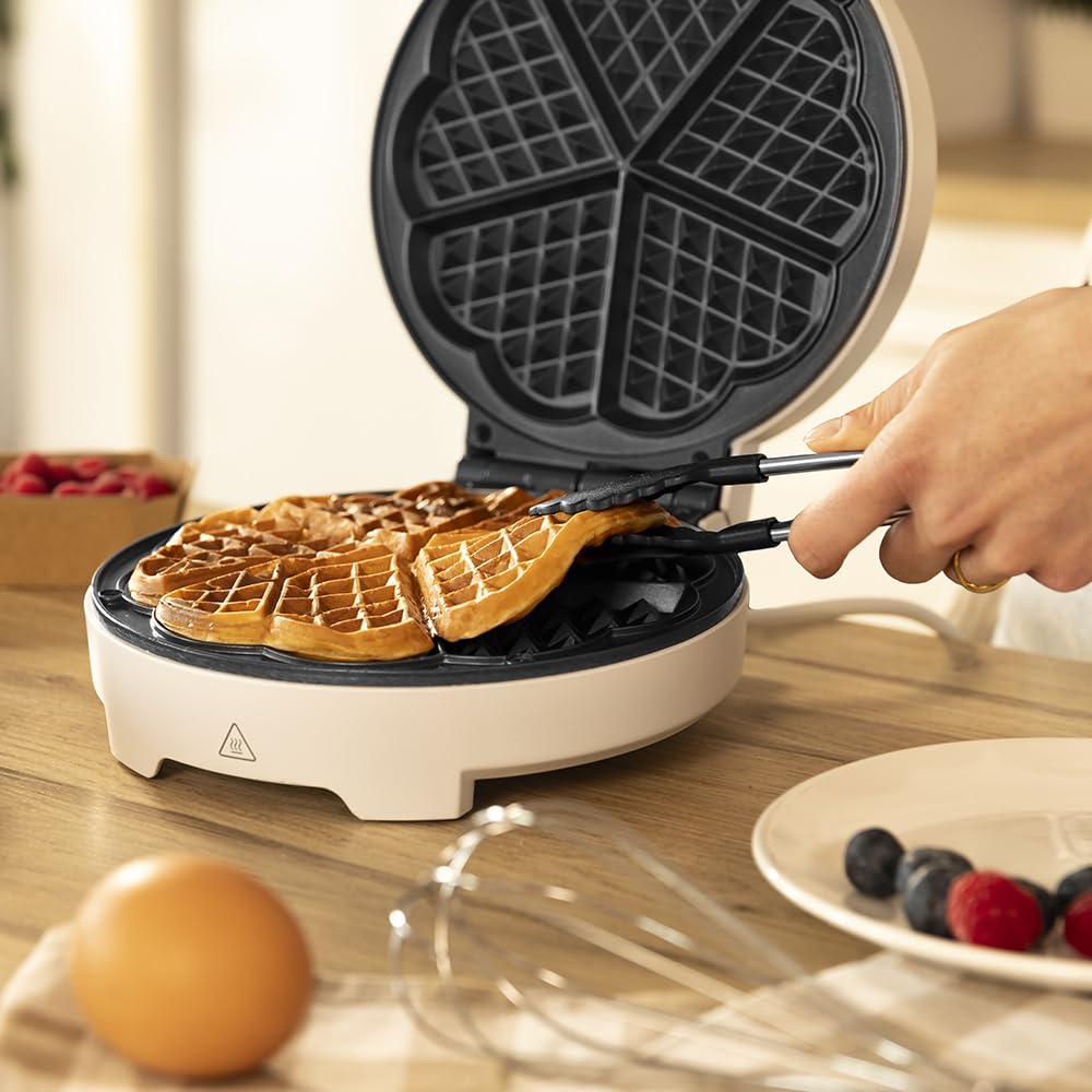 Cecotec Gofrera Fun Gofrestone. 1000 W, Calentamiento rápido, Antiadherente, Fácil limpieza, Libre de PFOA, Placa de 19 CM, Indicador luminoso, Sobrecalentamiento, Asa de tacto frío