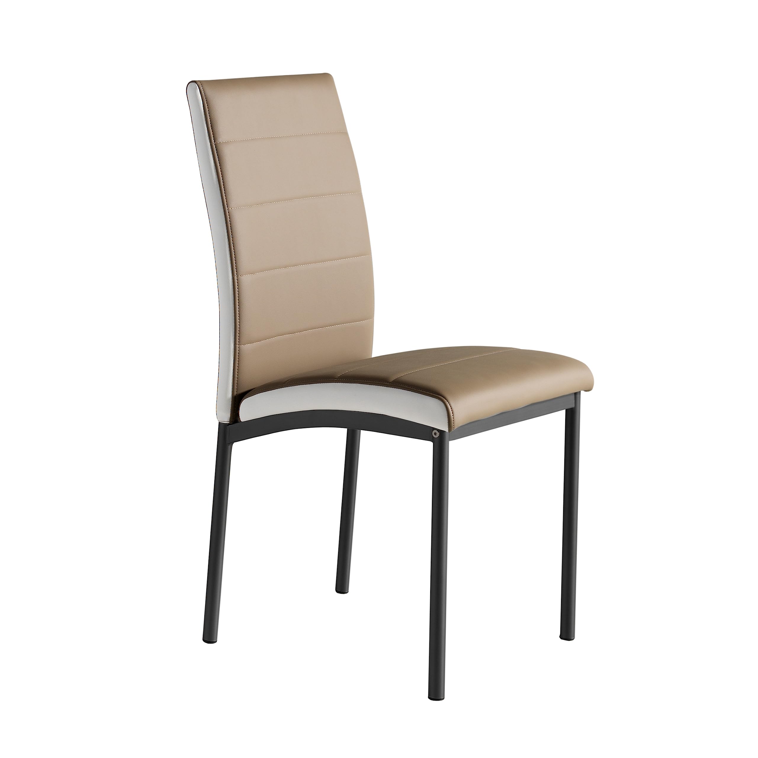 MOMMA HOME Set de 4 Sillas - Modelo Camelia - Color Camel/Blanco - Material Ecopiel/Metal - Medidas 45 x 54 x 92 cm