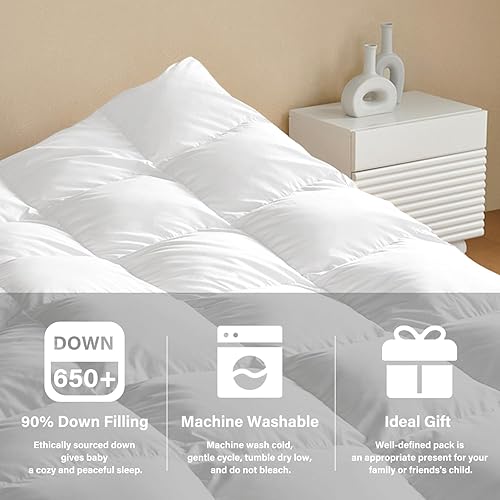 Miniatura 6 de zzlamb Edredón para bebé para todas las estaciones, manta de plumón blanca, ligera y transpirable, relleno de edredón pequeño para cuna, suave y sin