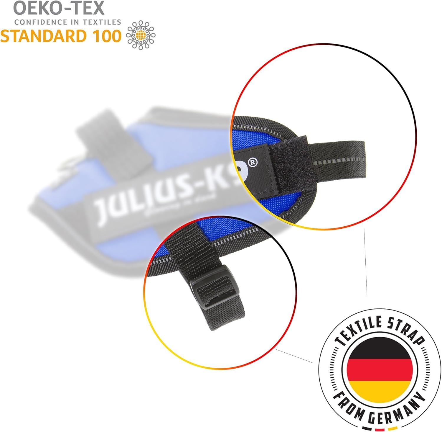 IDC Powergeschirr, XS, Schwarz - Reflektierendes Hundegeschirr mit Logo-Feld, verstellbar, atmungsaktiv, Bewegungsfreiheit, Oeko-TEX Zertifiziert, für kleine, mittlere & große Hunde