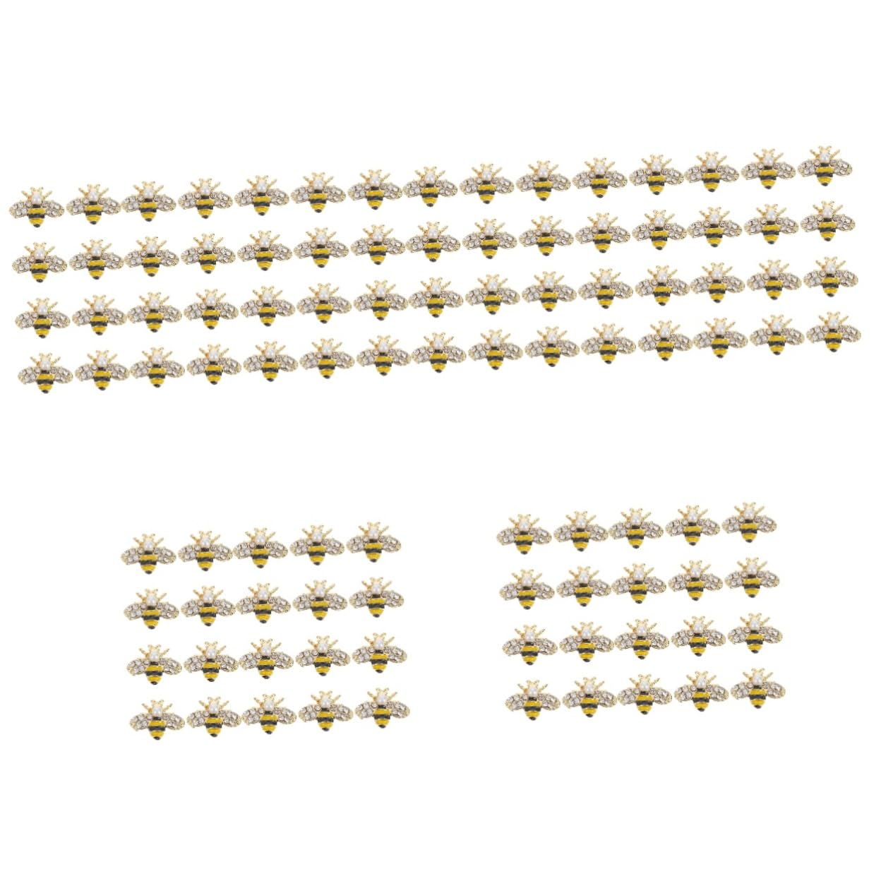 Breloques d'ongles en forme d'abeille dorée Beaupretty pour nail art 100 pièces