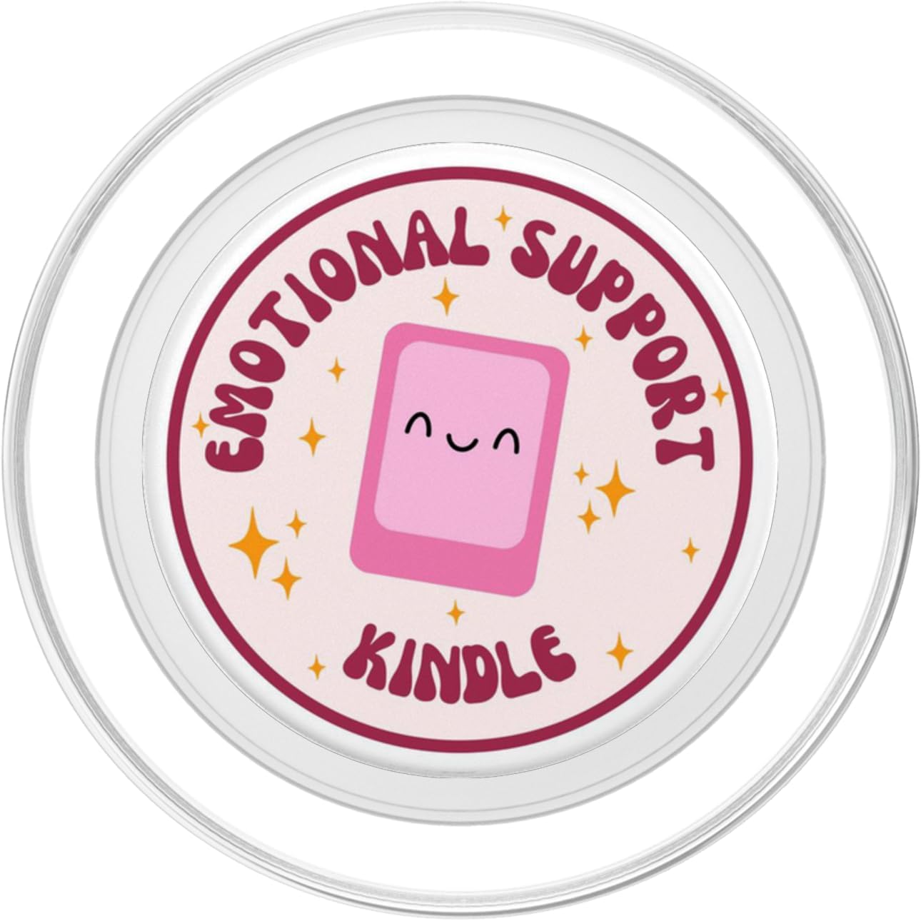 Pink Emotional Support Kindle Reading Bookish Lover PopSockets PopGrip for MagSafe