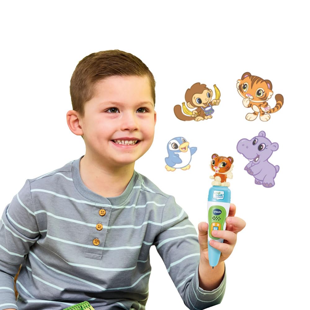 VTech - MagiBook Story'Friends Starter Pack - Coffret Complet avec Stylo Lecteur de Livre Interactif, Livre Jeu Maternelle et Figurine Tigre - Cadeau Enfant de 2 Ans à 8 Ans - Contenu en Français