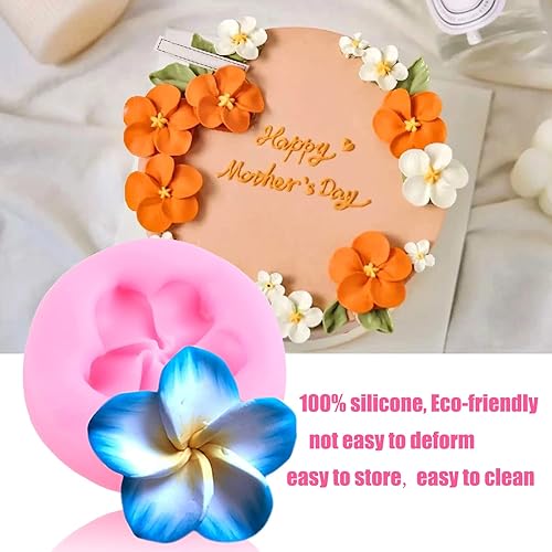 Miniatura 3 de ZiXiang Plumeria - Molde de silicona para flores de hibisco, moldes para decoración de pasteles, decoración de cupcakes, caramelo de chocolate,