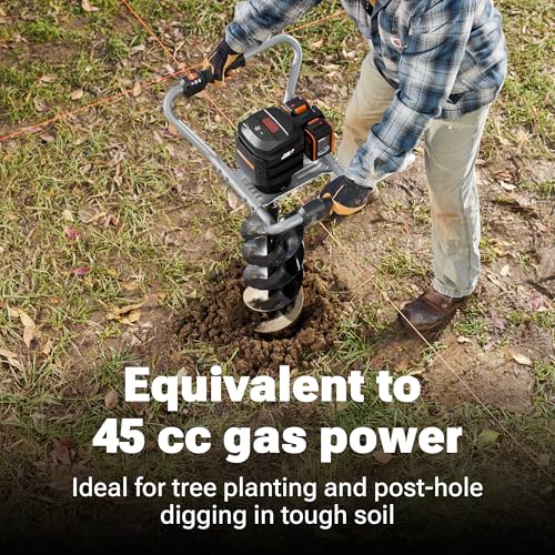 WORX Cordless Earth Auger, 40V 8" Digger, WG865 | Brushless motor; 8" drill bit; 45cc gas-equivalent power; 59 ft-lbs torque, 220rpm; 26.9lb portable body for fence & planting - image 2