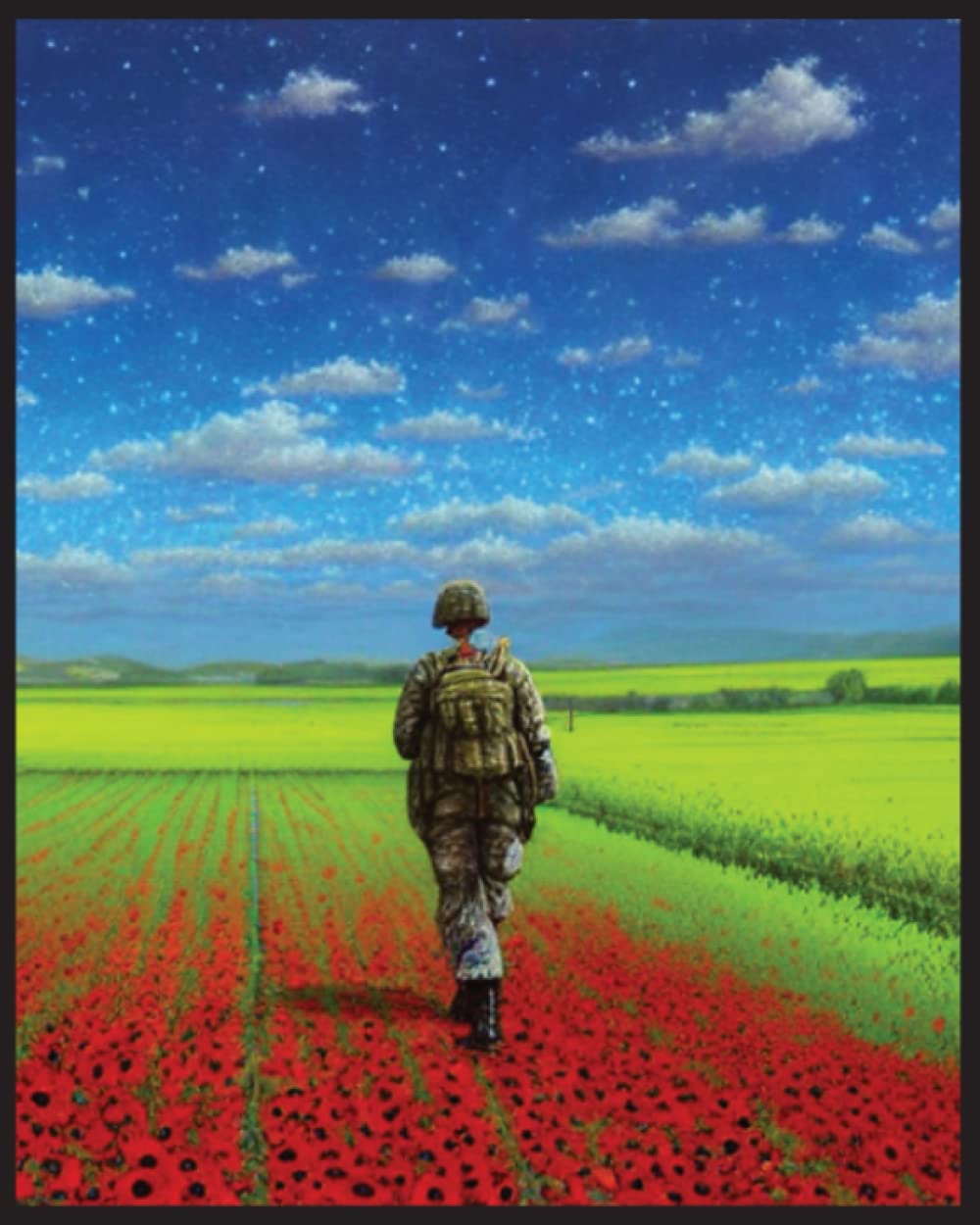 NOTEBOOK: LONE SOLDIER WALKING IN POPPY FIELD - BLANK JOURNAL LINED PAGES - IDEAL FOR JOURNALING AND NOTETAKING
