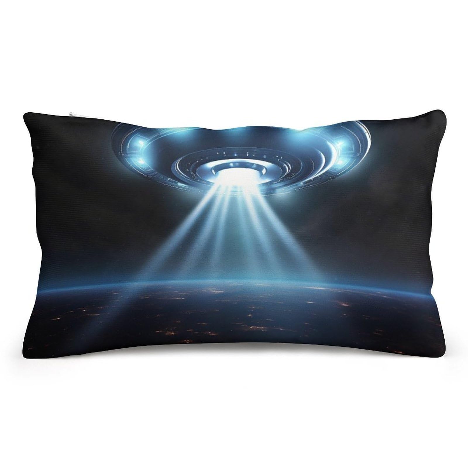 Velvet Pillowcases Standard Size 8"x12", Ultra Soft Breathable Pillow Cases for Bed, Luxury Cozy Fuzzy Pillow Shams, Lumbar Pillow Cover, Spaceship Cushion Case Home Decor