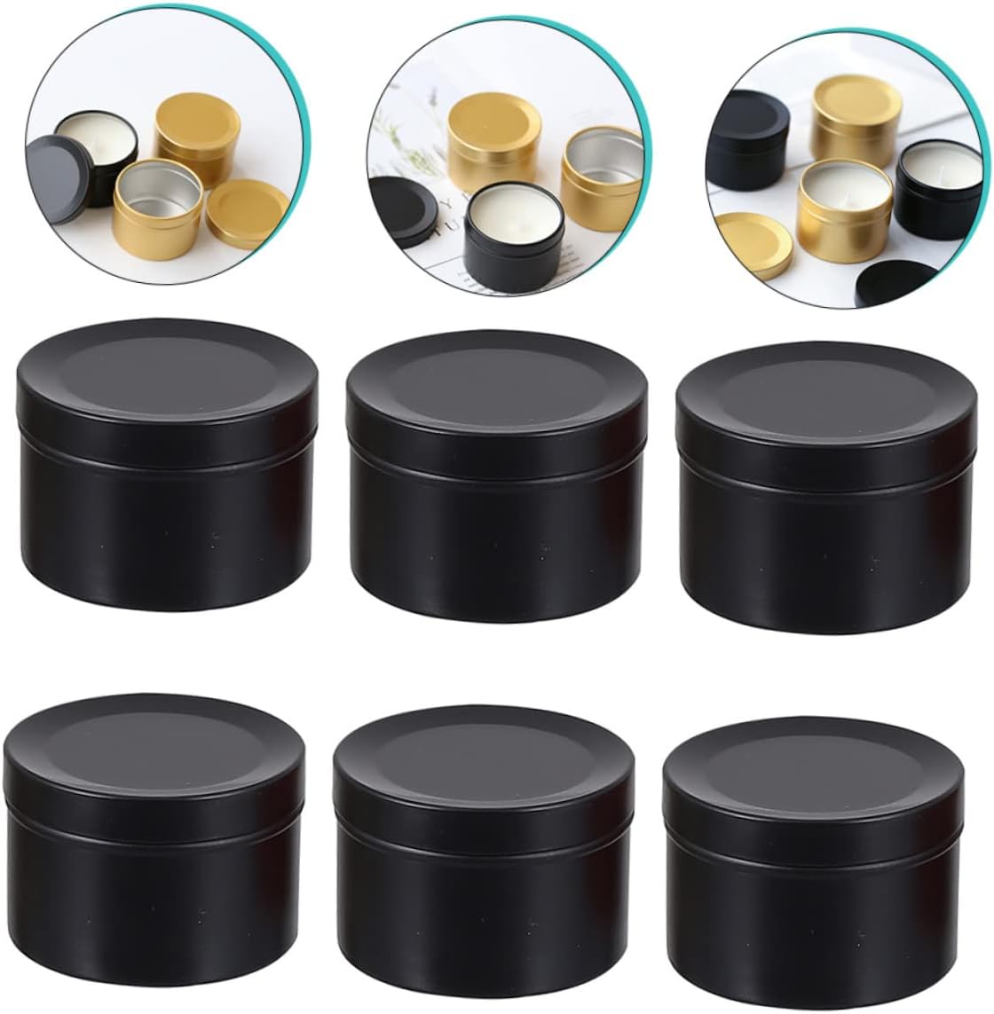 6pcs Candle Jars Empty Aluminum Containers for Diy Projects Travel Essentials