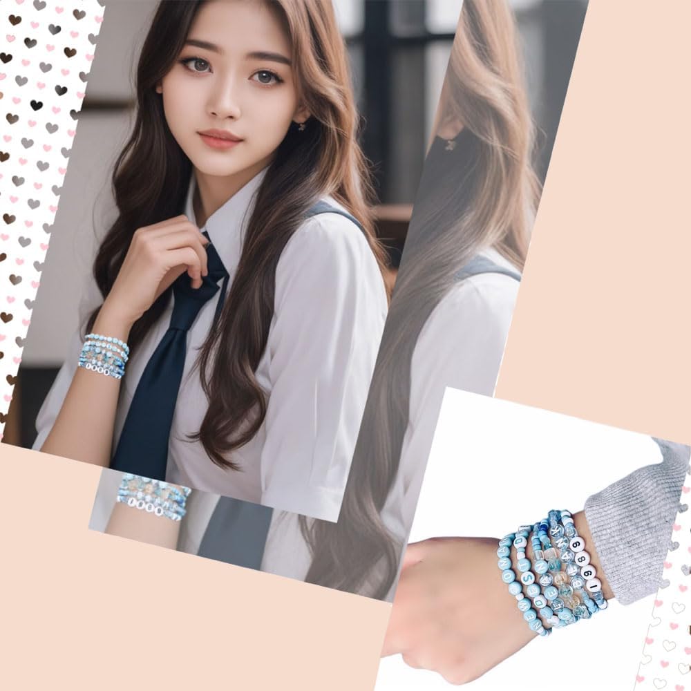 MIIIM 1200pcs 12 Styles Letter C Alphabet for Bracelets Making, 4x7mm Round Letter Beads, Vowel Beads for Friendship Bracelets Making, Numbers, Hearts in 24 Grid Box - Image 5