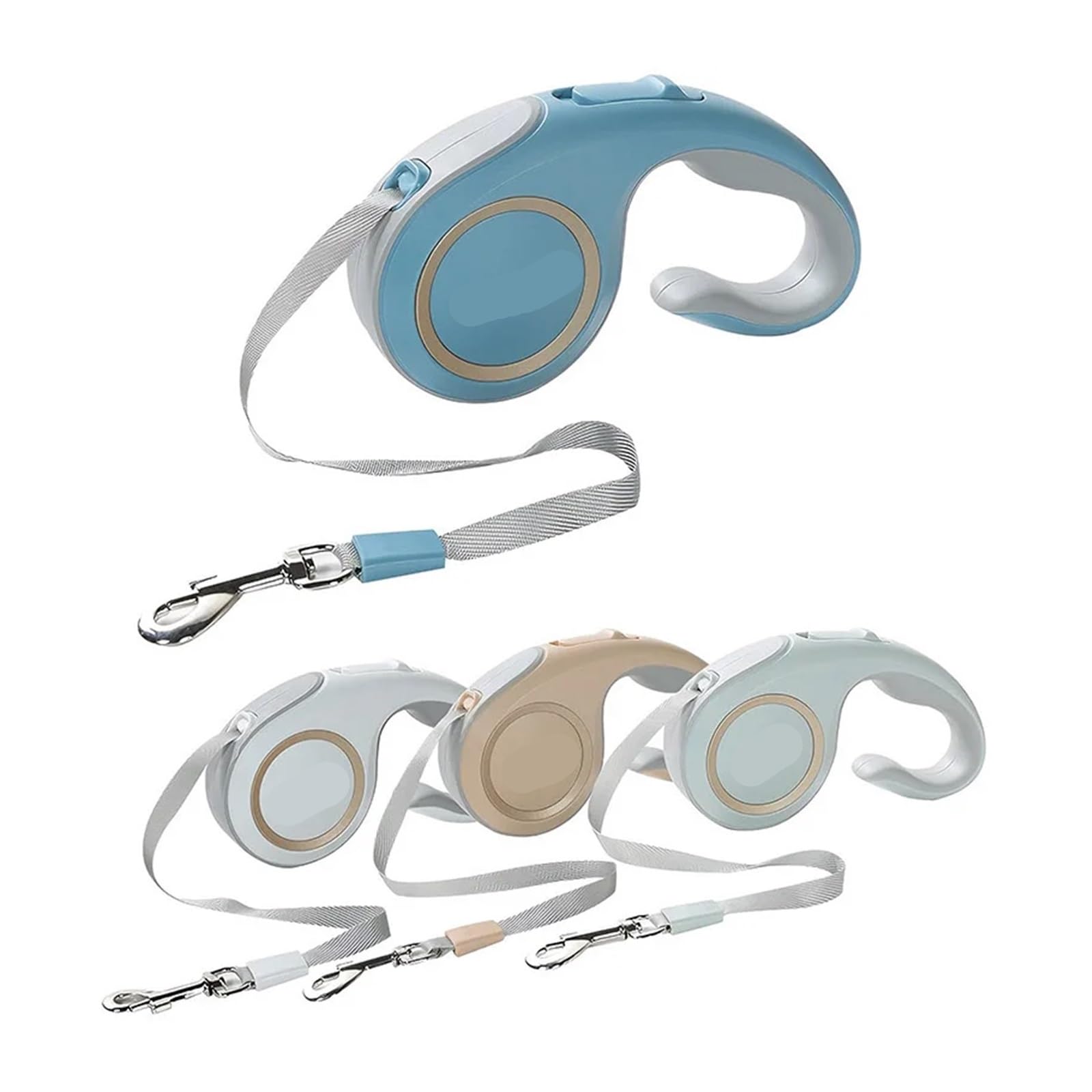 Automatisch einziehbare Hundeleine for Spaziergänge im Freien, Wandern, kleine Hunde, Traktion, Katzenleine(Champagne,5M)