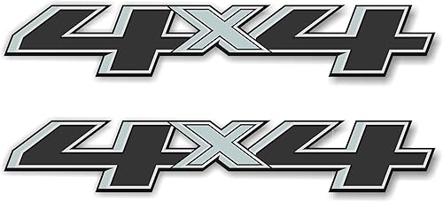 GOLD HOOK Calcomanías de repuesto para cabecera de 4 x 4 de la serie premium para Chevy Silverado, calcomanías de vinilo metálico troqueladas, par