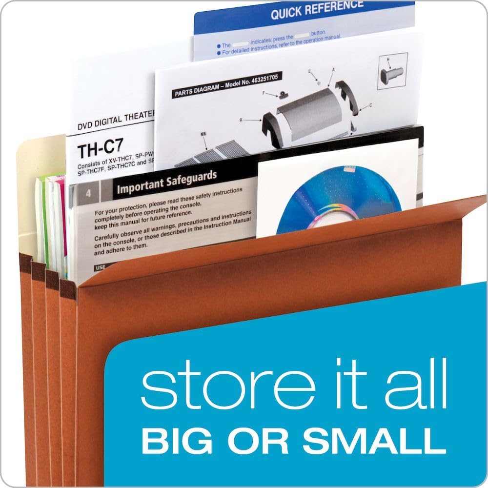 Pendaflex File Pockets, 1.75 Inch Expansion, Brown, Letter, 25 per box (1514C-OX)