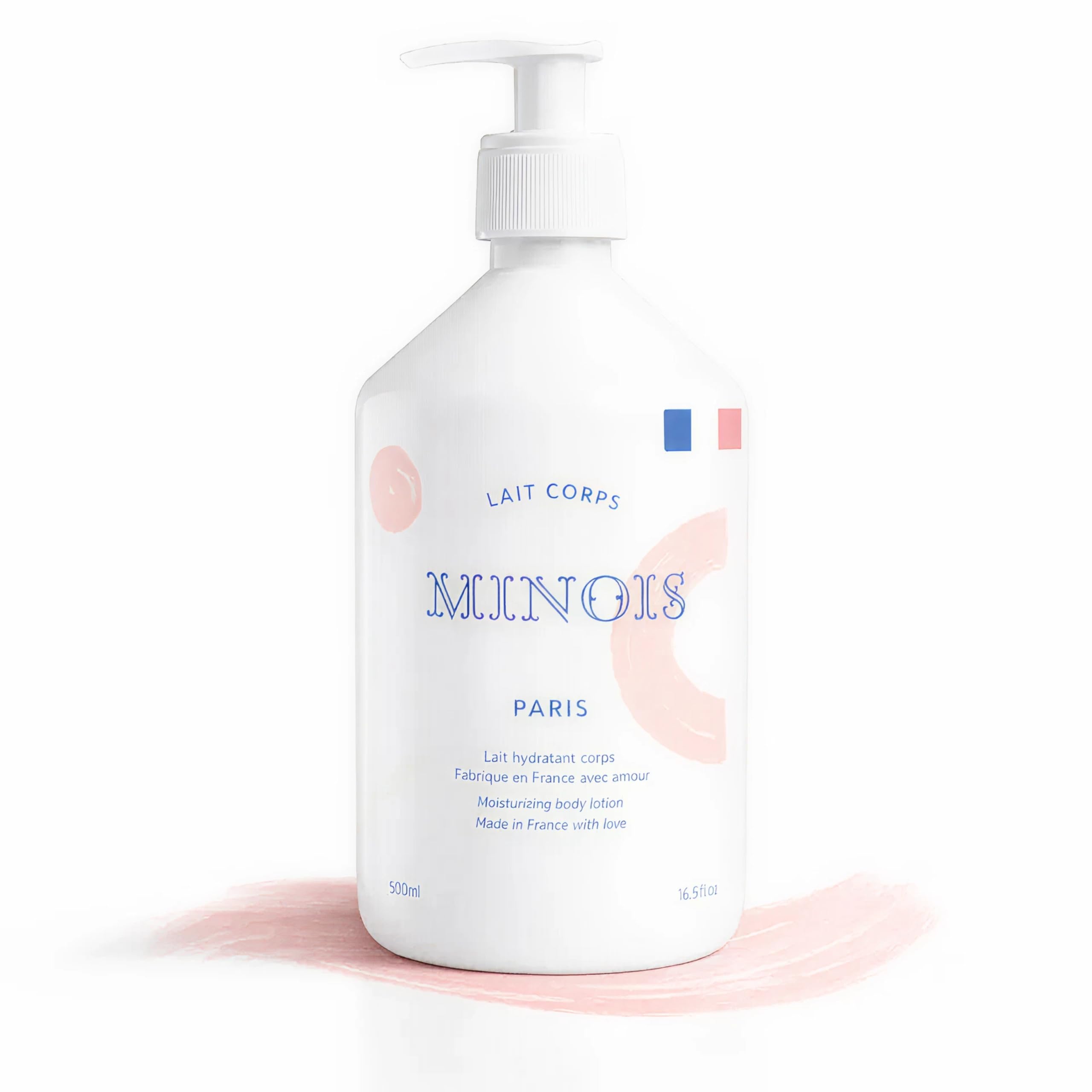 Minois Paris - Lait Corps Hydratant Bébé Format Familial - Nourrit, Protège, Non Gras - Propriétés Adoucissantes et Apaisantes - 98,7 % D'ingrédients D'origine Naturelle - Made in France - 500ML