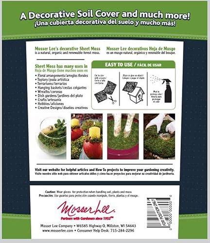 Miniatura 2 de Mosser Lee - Musgo natural verde en lámina, 325 pulgadas cuadradas, ML0460