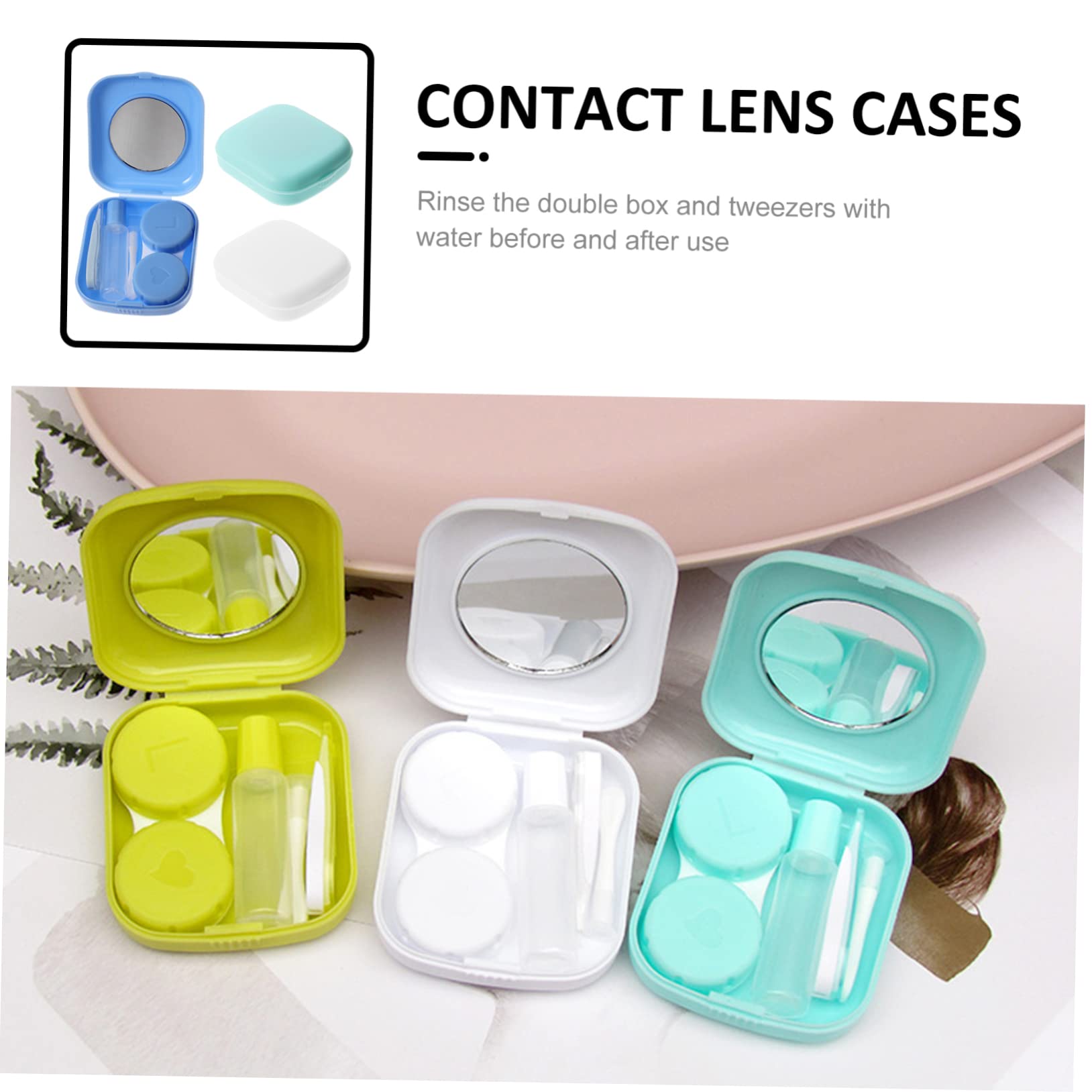 FOMIYES 15 Juegos Estuche para Lentes de Contacto Casos Estuche para Lentes de Ojo Juego de Gafas pequeño Organizador de Lentes de Contacto Herramienta para Lentes de Contacto páginas