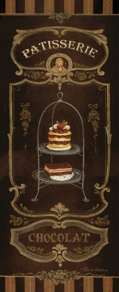 Cadre flottant en toile avec boîte américaine pour chocolat Pamela – Impression verticale de nourriture, dessert, restaurant, pâtisserie, café, choc, 81 x 30 cm