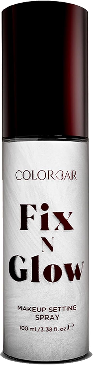 Colorbar Fix N Glow Spray - Makeup Setting Spray - Ultra Fine Mist Locks Makeup - Weightless Hydration and Pore-Blurring Finish - 3.4 oz