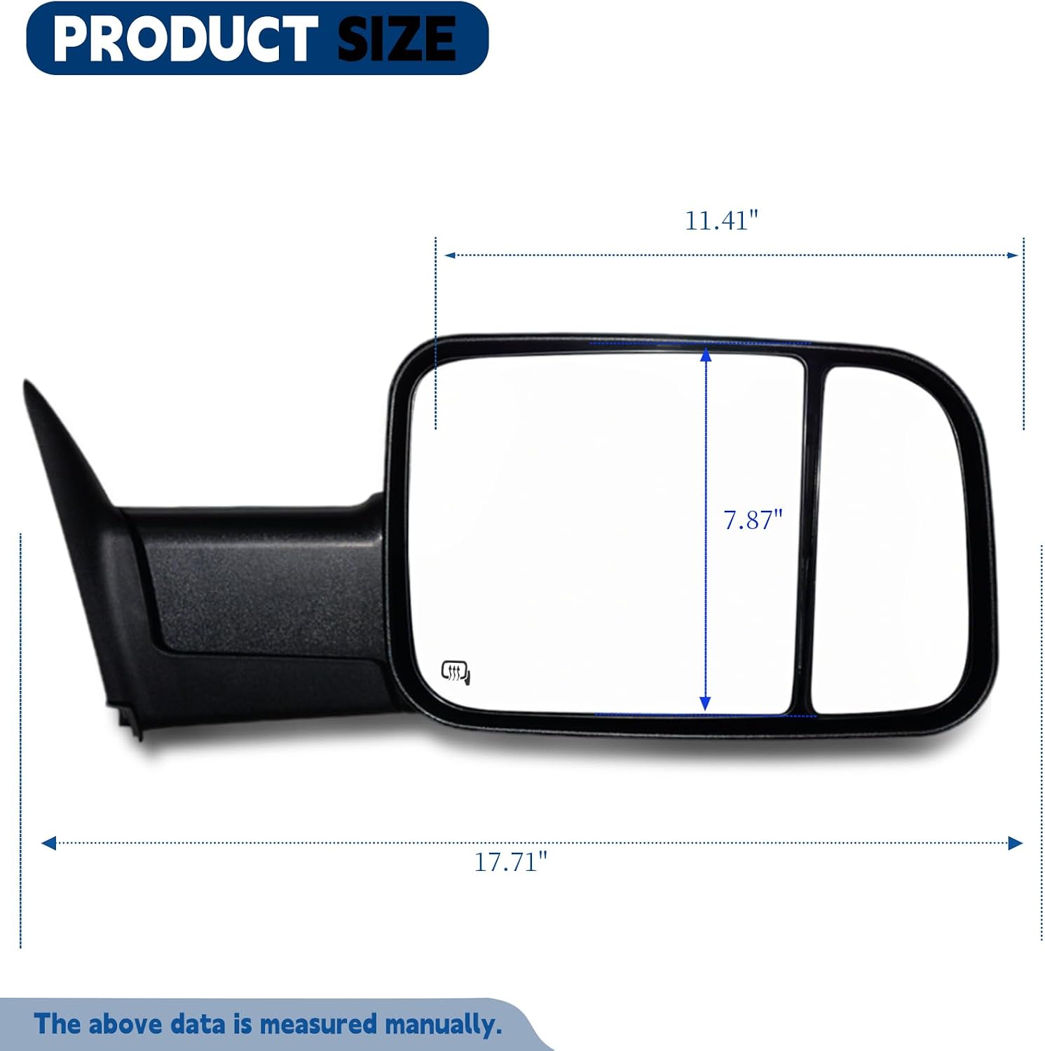 AERDM Tow Mirrors fit for 1994-2001 Dodge Ram 1500, 1994-2002 Ram 2500 3500 Trailer Towing Side Mirrors w/Power Heated Defrost Glass Turn Signal Light View Mirror Flip Up Pair Set
