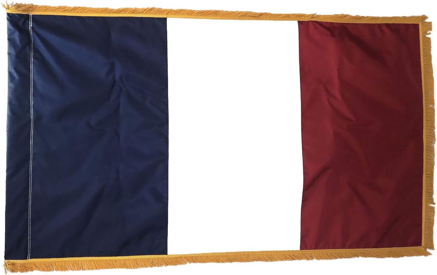 3x5' France Indoor Flag with Pole Hem and Gold Ornamental Fringe, Made in USA