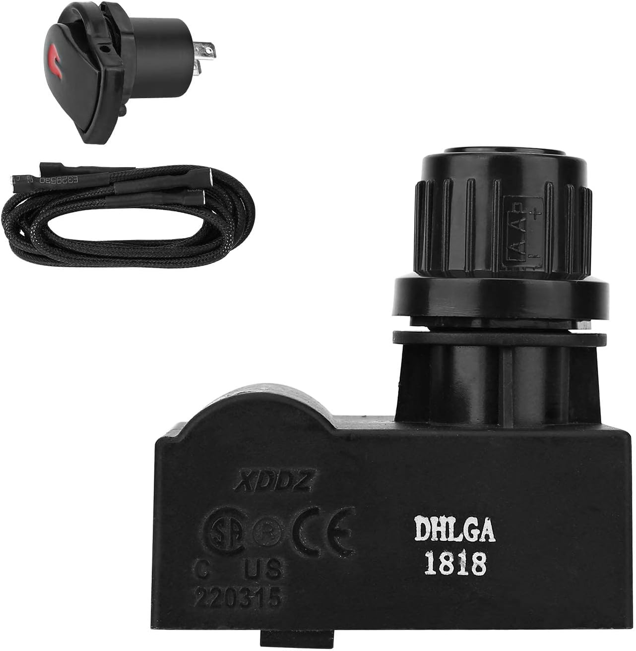 2 Outlet Electronic Igniter Kit for Char-Broil G511-0055-W1 2 Electrode Separate Switch Ignitor, Ignition for Charbroil 463251414 Replacement and More, Ignition Module-2 Outlets and Switch/Off Button