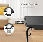 Ajustable TV Tableau du plateau - TV Plateau à dîner sur le lit & Canapé, Table pliante confortable avec 6 Hauteur & 3 Réglages de l'angle d'inclinaison, porte-gobelet intégré de la table d'ordinateurs portables (1 Boîte, noir)