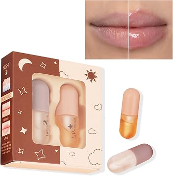 Lip Oil Set, Clear Lip Gloss Sets for Teenage Girls, 2Pcs Hydrating Plumping Lip Glow Oil Lip Balm Multipack, Moisturizing Liquid Lipstick Lip Care Kit Lip Plumper Lipgloss Make up Gifts for Women