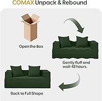 Vista 6 de COMAX Futon Sofa Bed, 4‑in‑1 Convertible Sofa Bed, Folding Boneless Couches for Living Room, Fold Out Small Foldable Loveseat Floor Sleeper Comfy