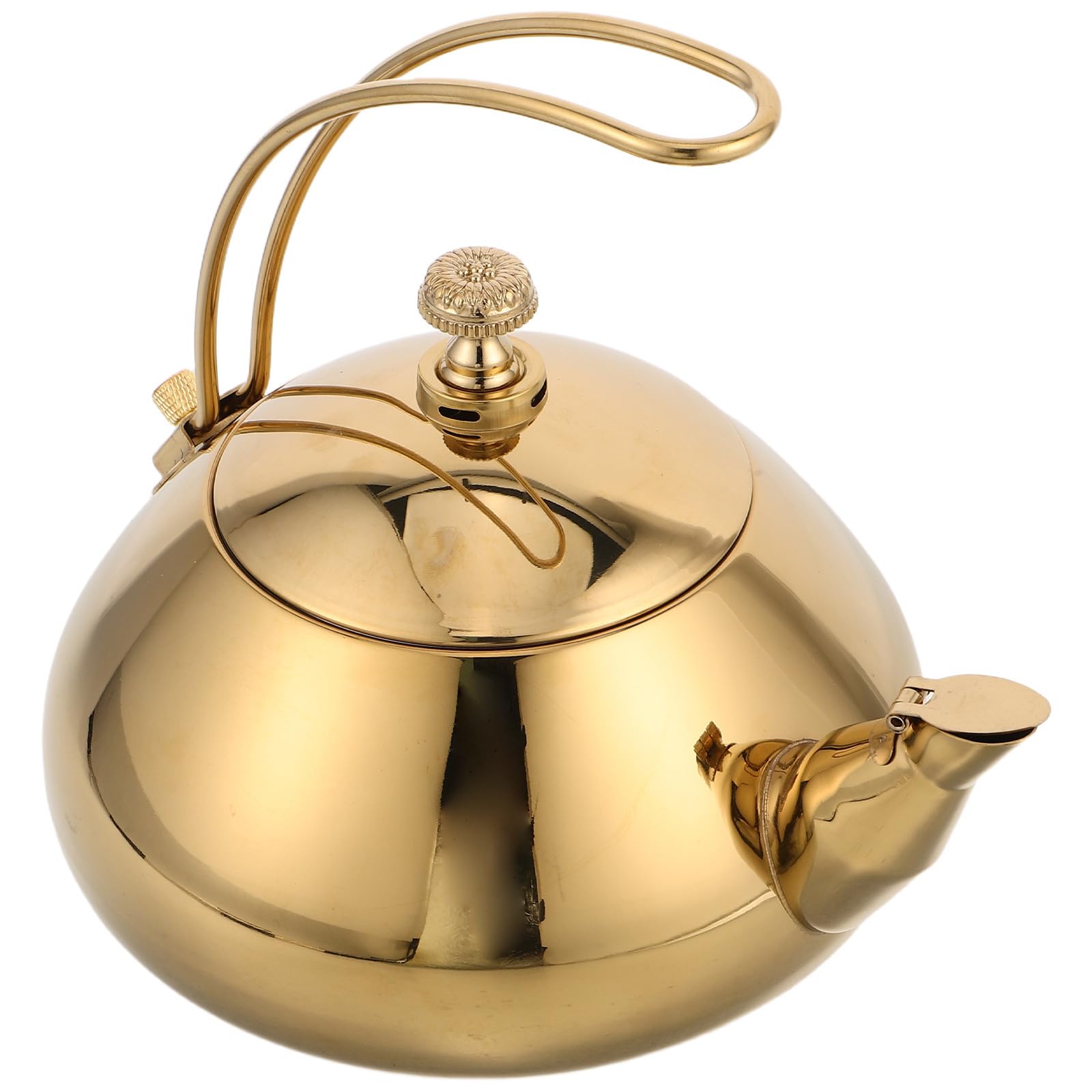 Tetera de Acero Inoxidable de 1, 5 L con Asa, Compatible Inducción | Filtro Incluido, Color Dorado, Uso en Hogar y Oficina, Diseño Elegante y Sencillo