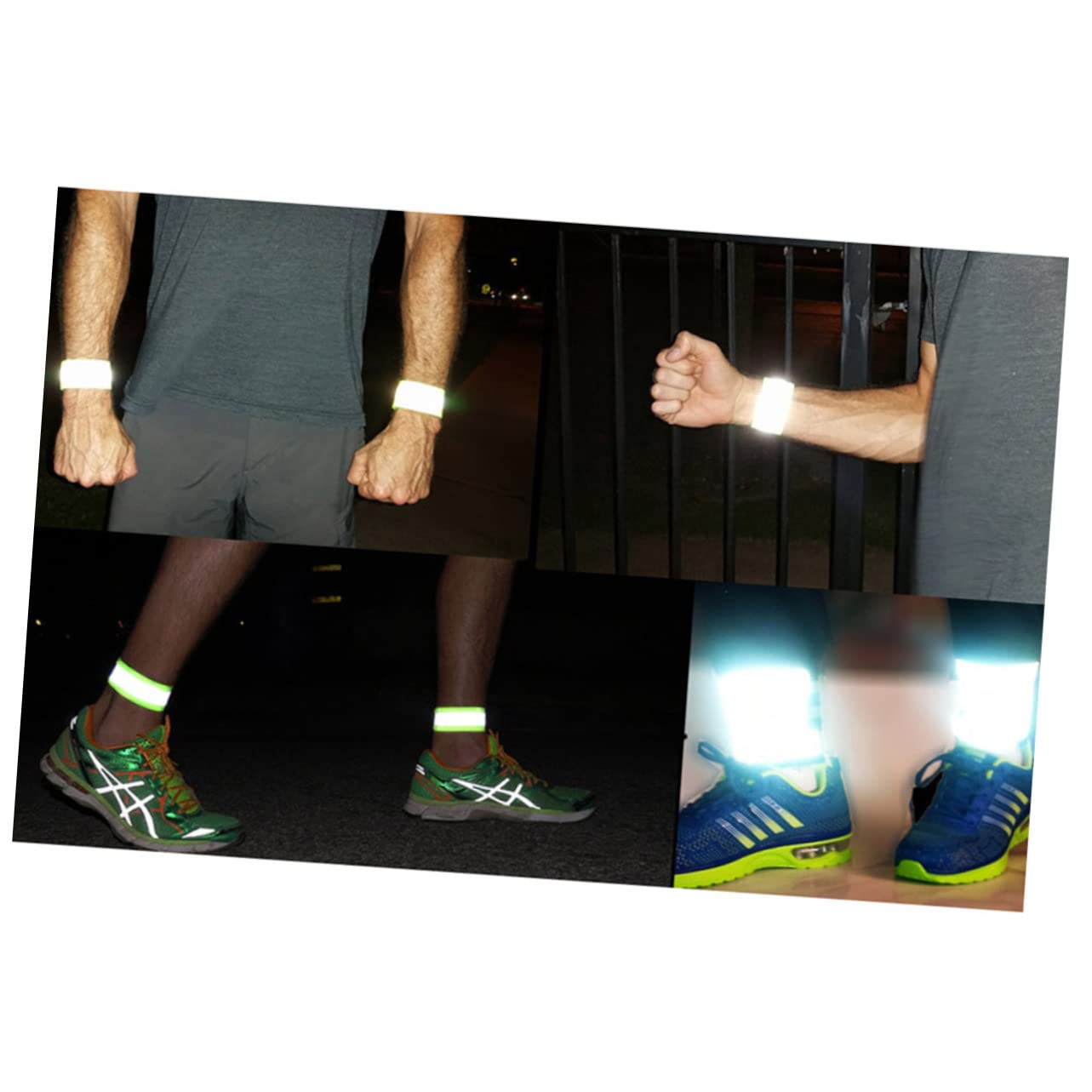 TOYANDONA Brazalete Reflectante Fluorescente Bandas Corredores Visibilidad Cinturón De Correr Deporte Pulseras Reflectantes Pulseras De Seguridad Green