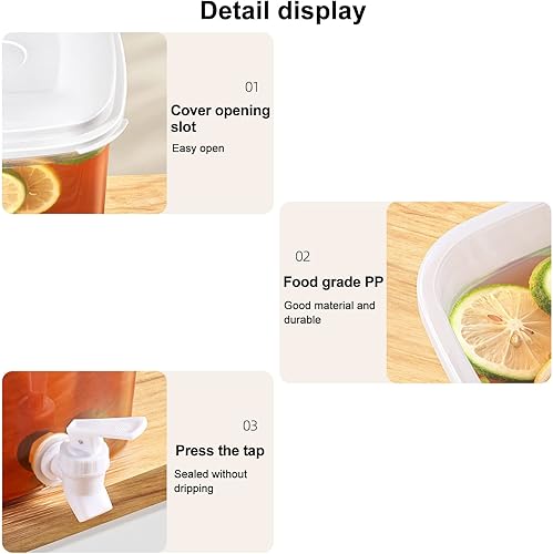 Miniatura 4 de MISNODE Dispensador de bebidas de plástico de gran capacidad dispensador de bebidas de 35 L dispensador de jarra de agua duradero refrigerador cubo