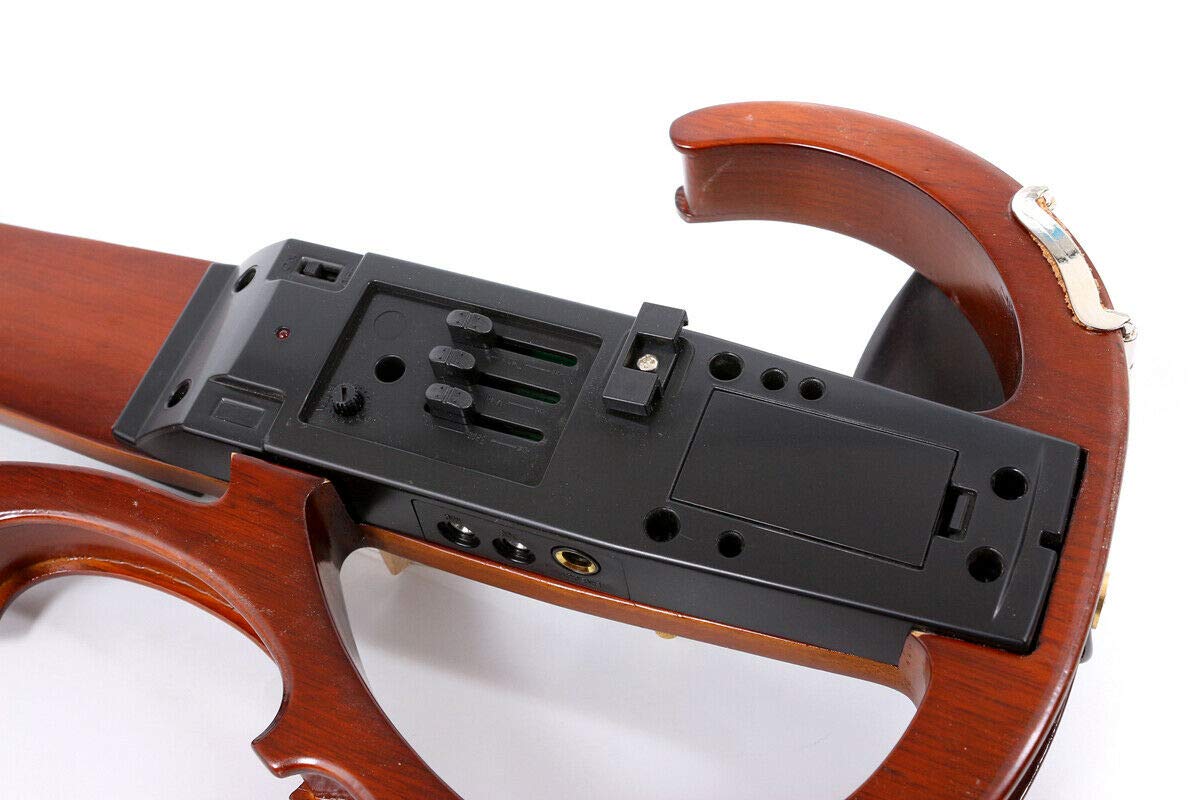 Yinfente 4/4 violino rosso scuro violino elettrico silenzioso in legno massiccio, suono potente amplificatore Violin case Bow Full size 4/4 Infradito colorati estivi, con finte perline