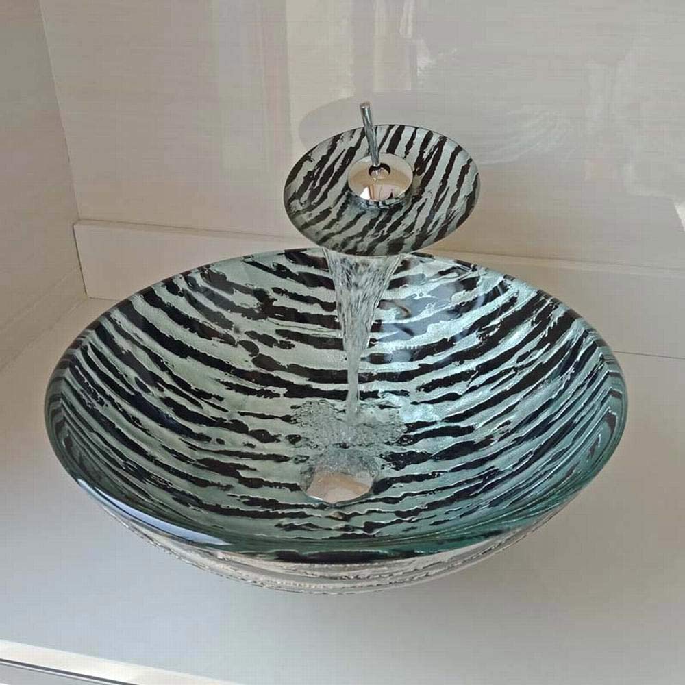 Lavabo et robinet en verre trempé pour salle de bain zen et lumineuse