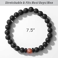 Vista 4 de Christmas Stocking Stuffers for Teen Boys/Men-Strength/Confidence-Masculine Handmade Gemstone Bracelets with Meaningful Card