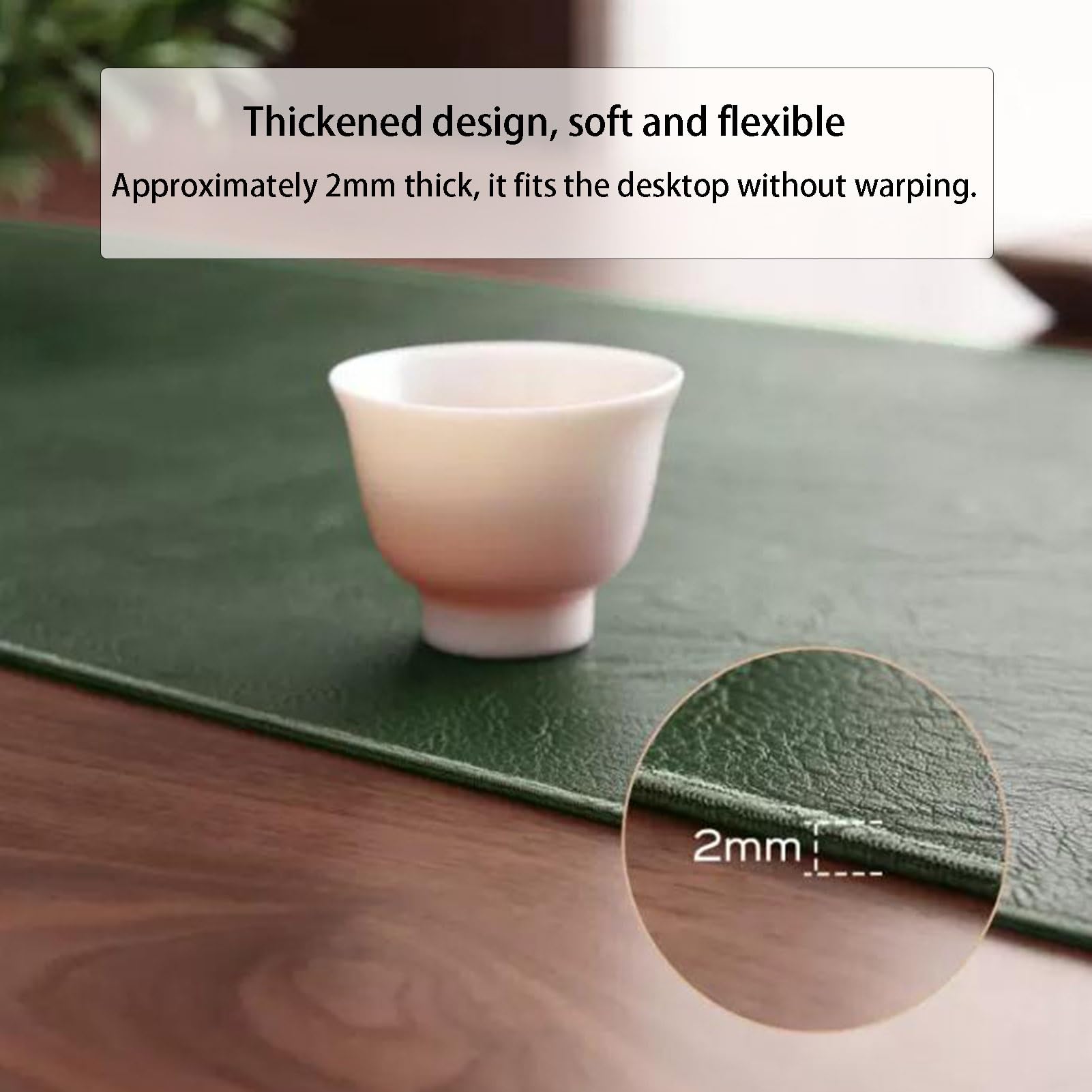 Camino de mesa de piel sintética, impermeable, decorativo, fácil de limpiar, mantel de té para sala de estar o mesita de noche, decoración del hogar