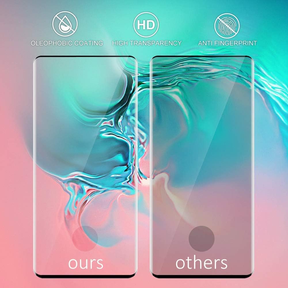 [2 Pack] Galaxy S10 Screen Protector Tempered Glass Include a Camera Lens Protector,Full Coverage [Anti-Scratch][High Definition] Tempered Glass Screen Protector for Galaxy S10