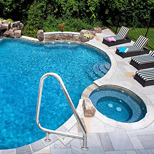 Barandilla curva de acero inoxidable para escalera de piscina miniatura 1