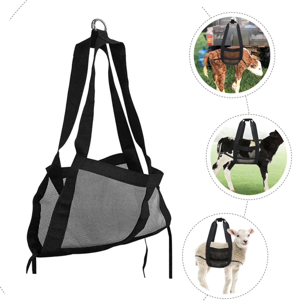 Toyvian Weighing Sling for Small Animals Breathable Mesh Calf Weigh Lift Hammock Reusable and Practical Pet Weighing Supply for Accurate Weight Measurement for Livestock and Pets