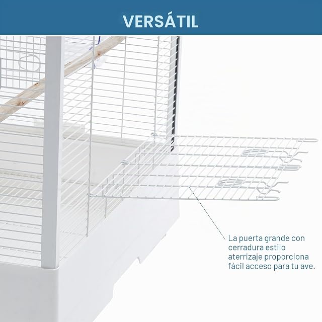Foto 5 de 8 de GarveeHome Jaula Pequeña para Pájaros con Termohigrómetro - Acero Resistente para 1-3 Periquitos o Canarios